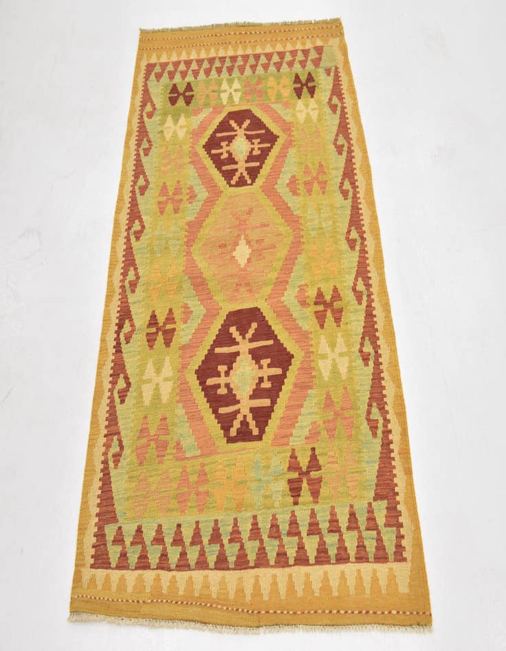 Detail image of  3' 3 x 5'  Hand Woven Kilim Waziri Wool Rug