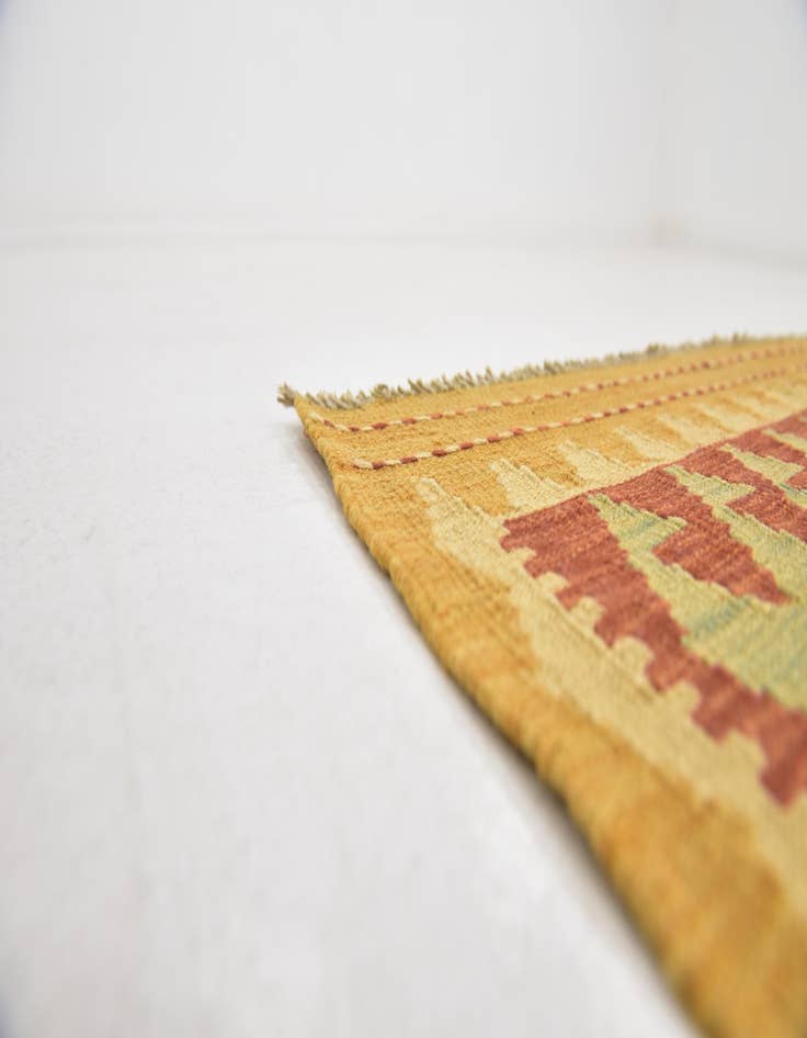 Detail image of  3' 3 x 5'  Hand Woven Kilim Waziri Wool Rug
