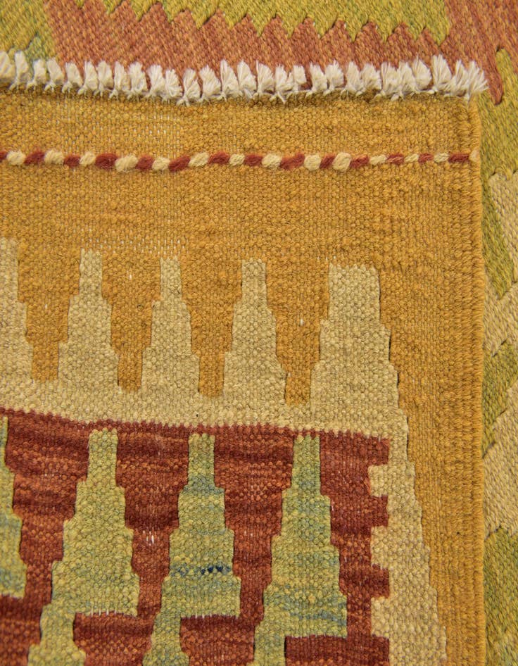 Detail image of  3' 3 x 5'  Hand Woven Kilim Waziri Wool Rug