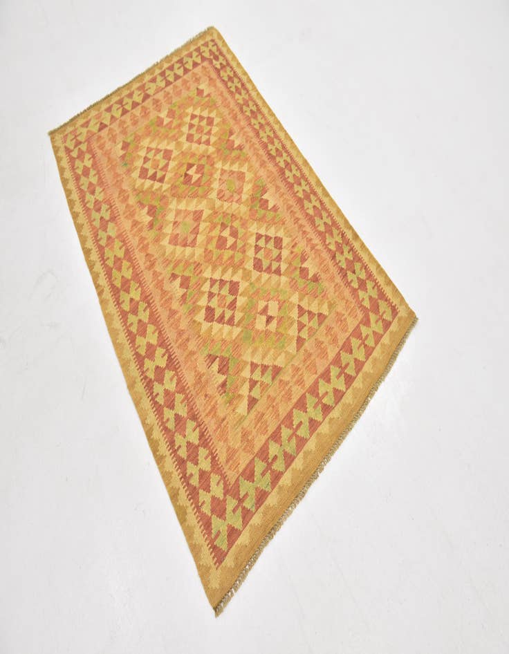 Detail image of  3' 3 x 5'  Hand Woven Kilim Waziri Wool Rug