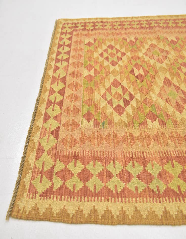 Detail image of  3' 3 x 5'  Hand Woven Kilim Waziri Wool Rug