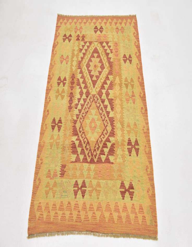 Detail image of  3' 3 x 4' 9  Hand Woven Kilim Waziri Wool Rug