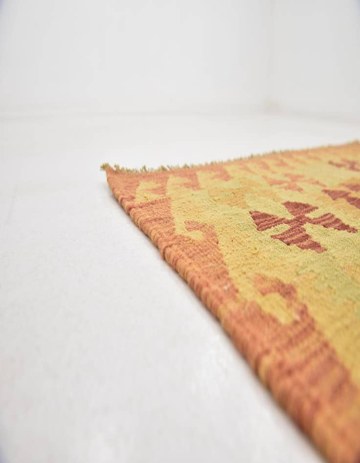 Detail image of  3' 3 x 4' 9  Hand Woven Kilim Waziri Wool Rug