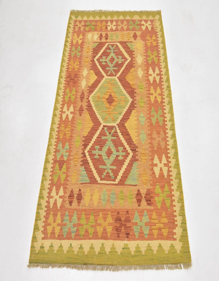 Detail image of  3' 3 x 5'  Hand Woven Kilim Waziri Wool Rug