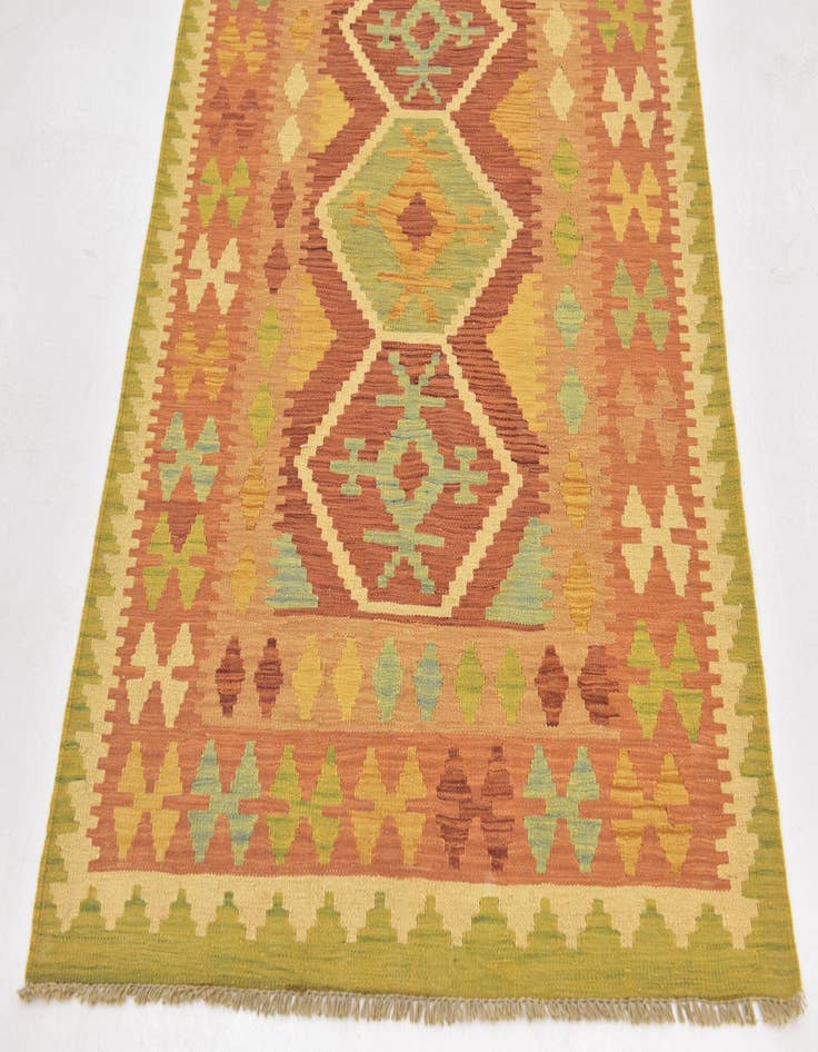 Detail image of  3' 3 x 5'  Hand Woven Kilim Waziri Wool Rug