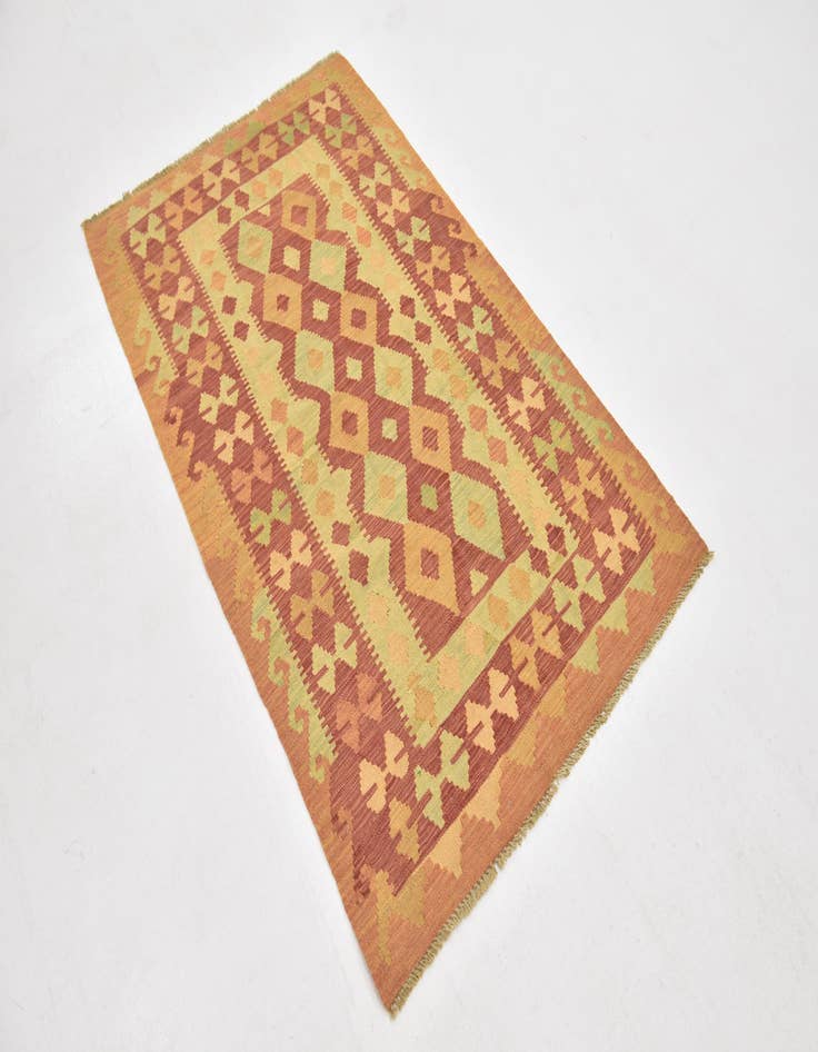 Detail image of  3' x 4' 10  Hand Woven Kilim Waziri Wool Rug