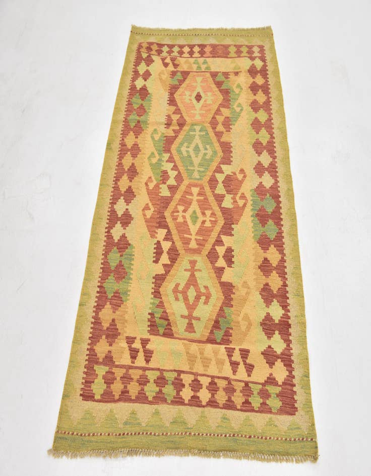 Detail image of  3' 4 x 5' 2  Hand Woven Kilim Waziri Wool Rug