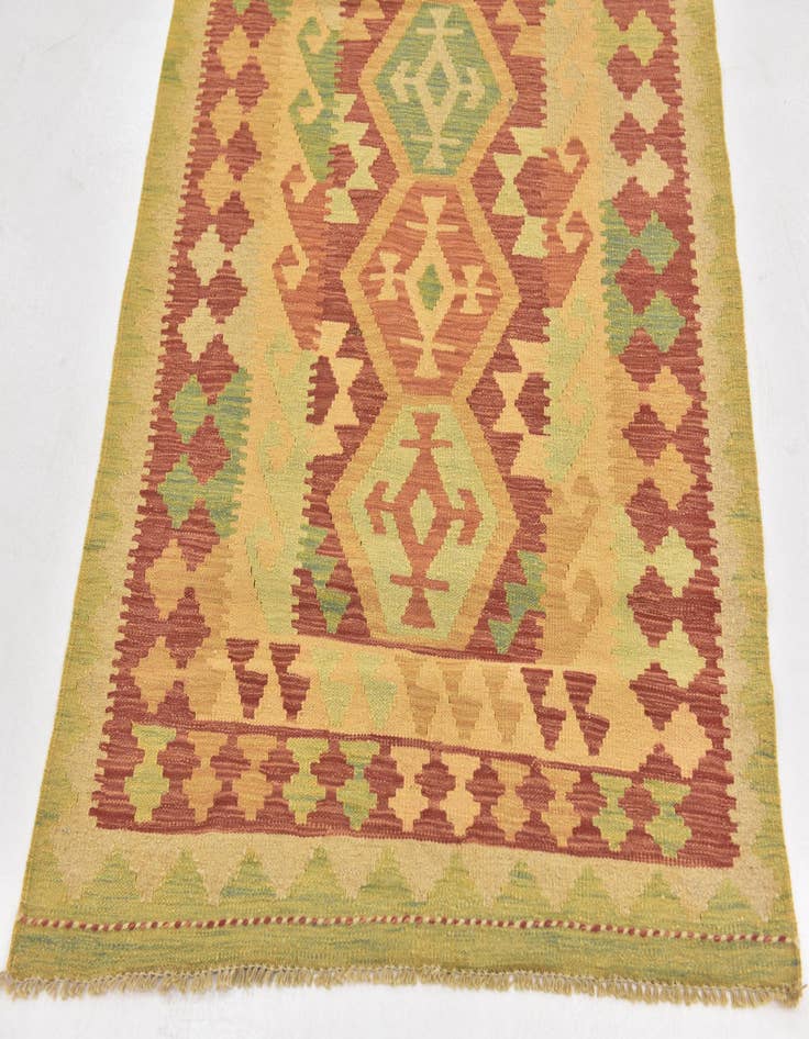 Detail image of  3' 4 x 5' 2  Hand Woven Kilim Waziri Wool Rug