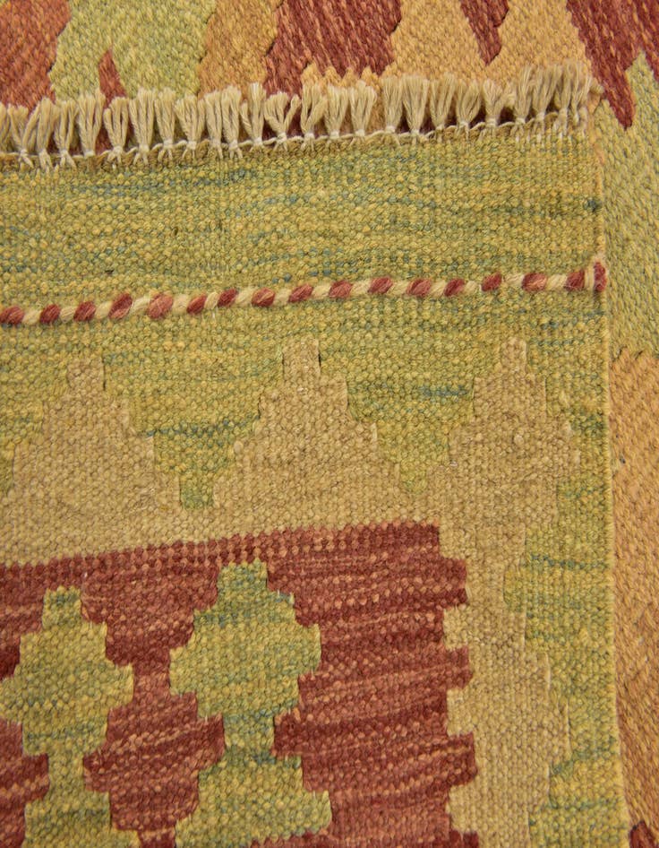 Detail image of  3' 4 x 5' 2  Hand Woven Kilim Waziri Wool Rug