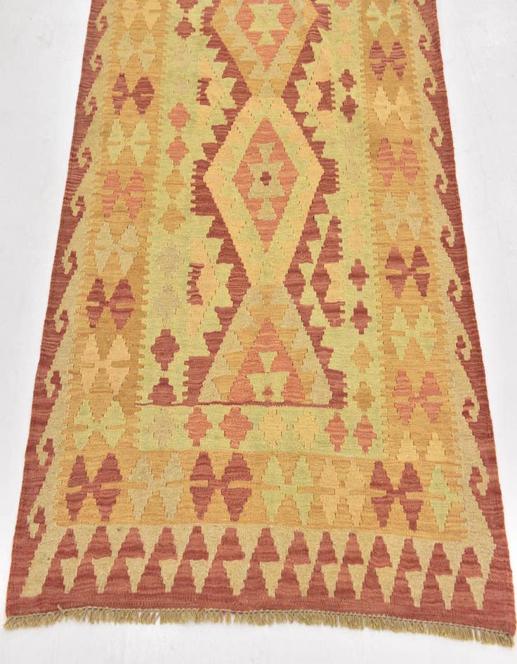 Detail image of  3' 5 x 4' 10  Hand Woven Kilim Waziri Wool Rug