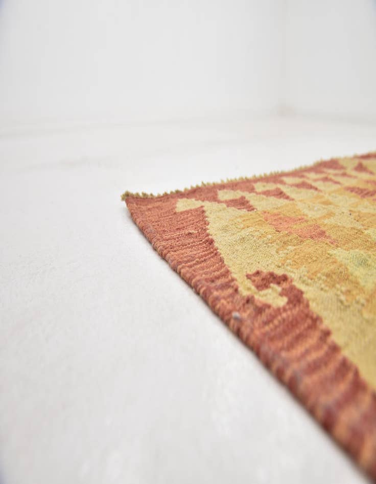 Detail image of  3' 5 x 4' 10  Hand Woven Kilim Waziri Wool Rug