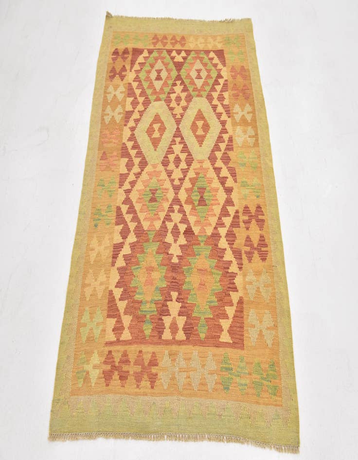 Detail image of  3' 4 x 5'  Hand Woven Kilim Waziri Wool Rug