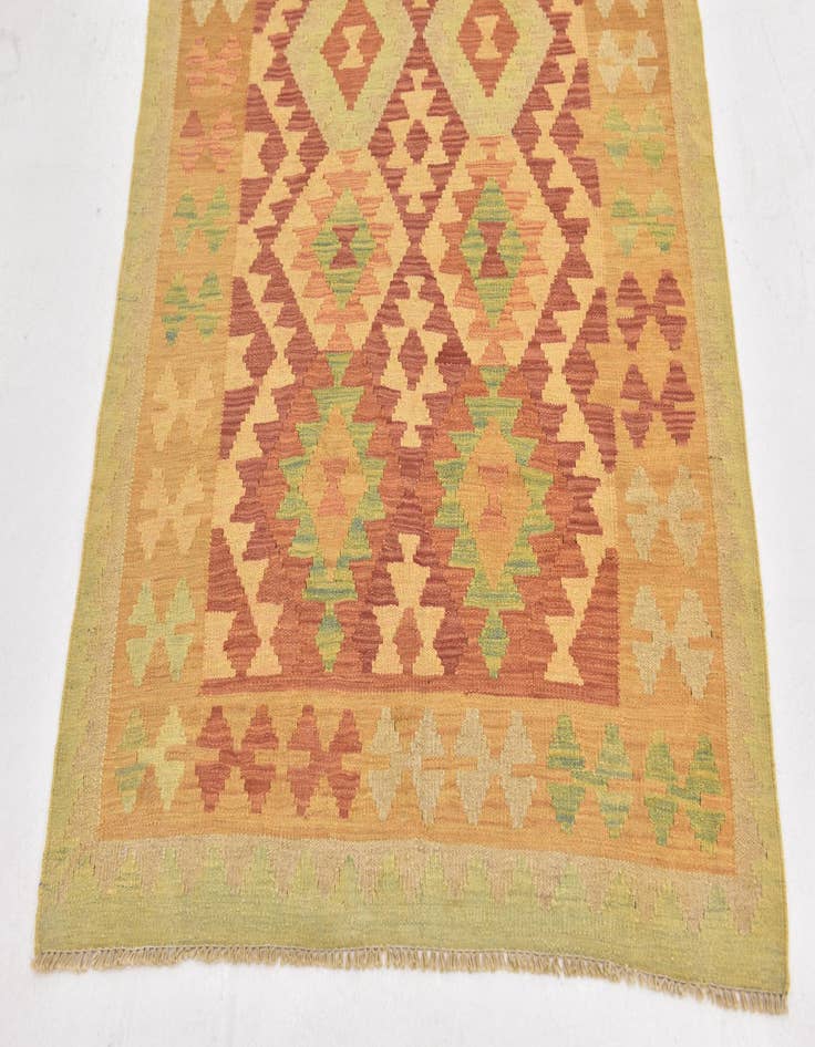 Detail image of  3' 4 x 5'  Hand Woven Kilim Waziri Wool Rug