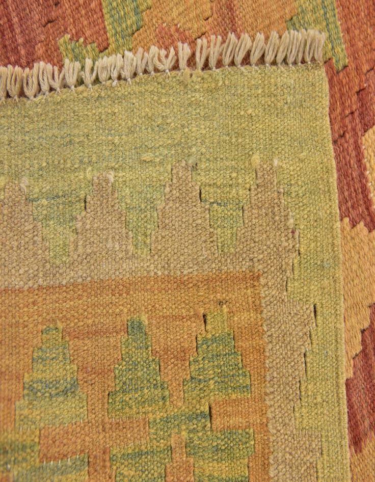Detail image of  3' 4 x 5'  Hand Woven Kilim Waziri Wool Rug