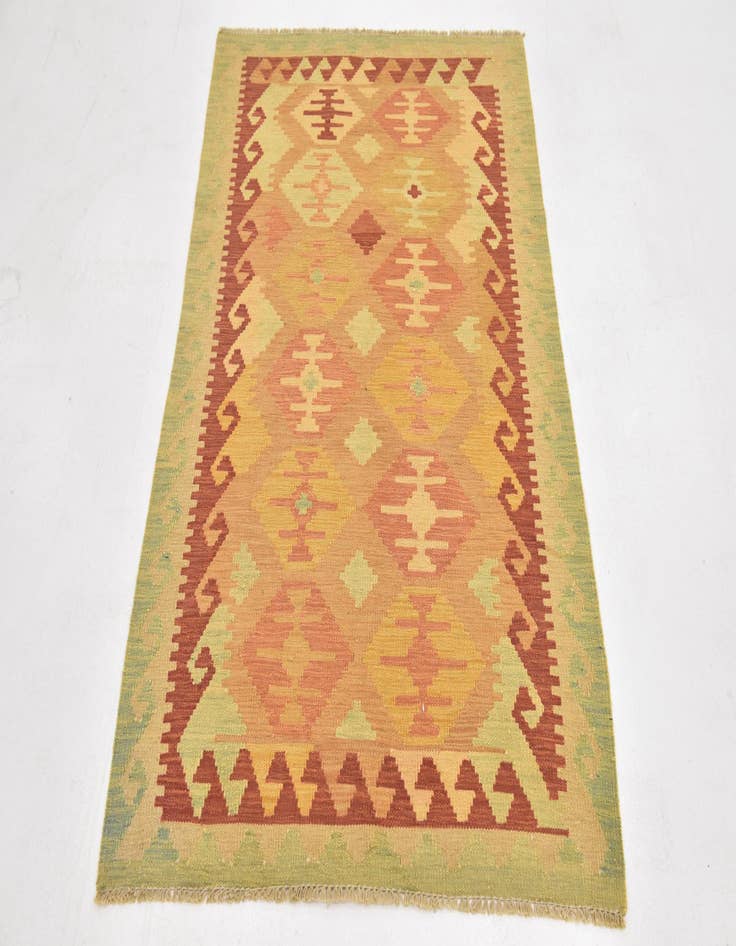 Detail image of  3' 2 x 4' 10  Hand Woven Kilim Waziri Wool Rug