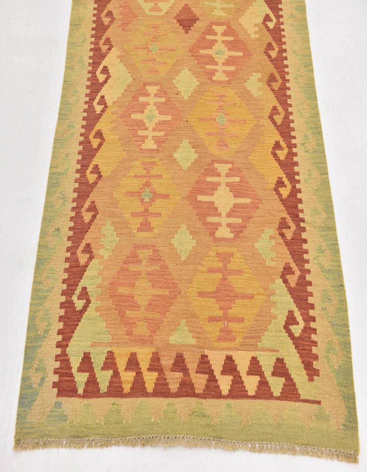 Detail image of  3' 2 x 4' 10  Hand Woven Kilim Waziri Wool Rug