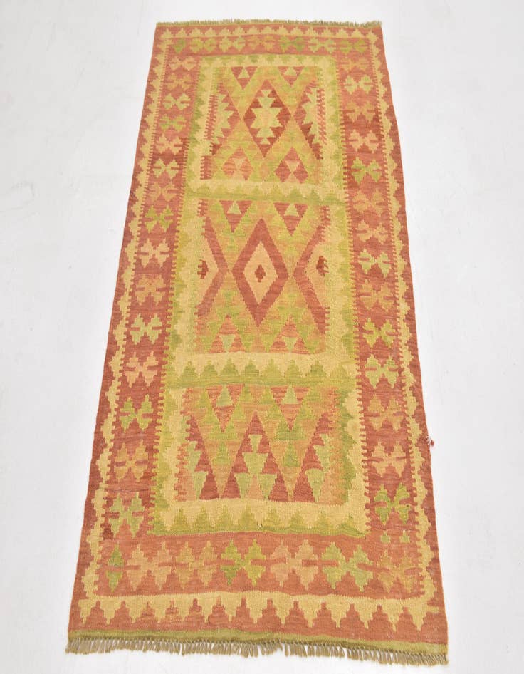 Detail image of  3' 4 x 5'  Hand Woven Kilim Waziri Wool Rug