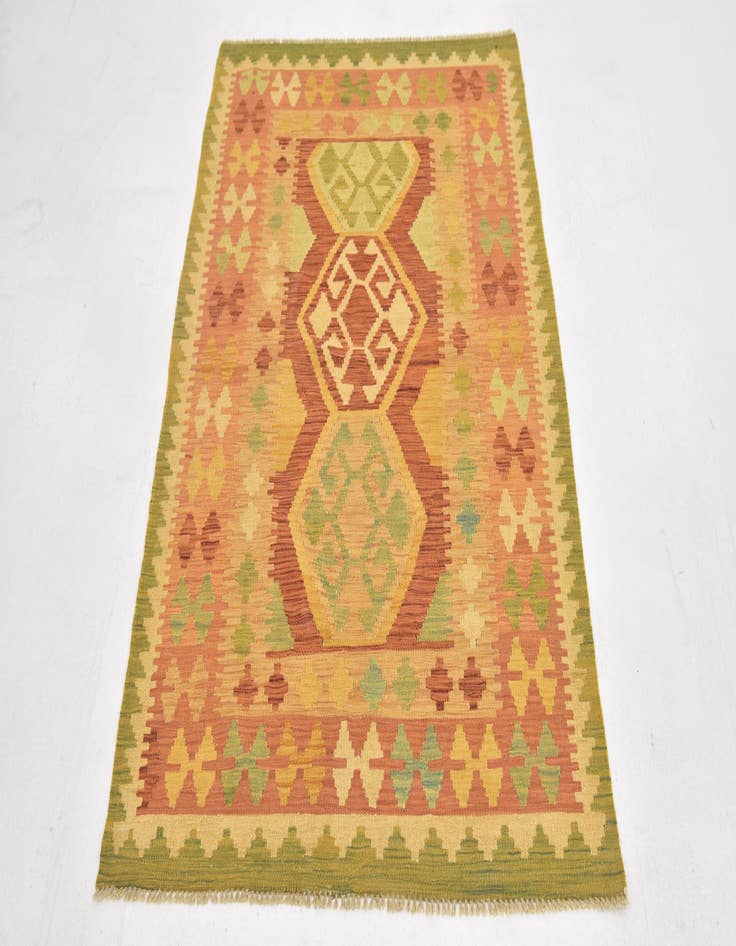 Detail image of  3' 3 x 5'  Hand Woven Kilim Waziri Wool Rug