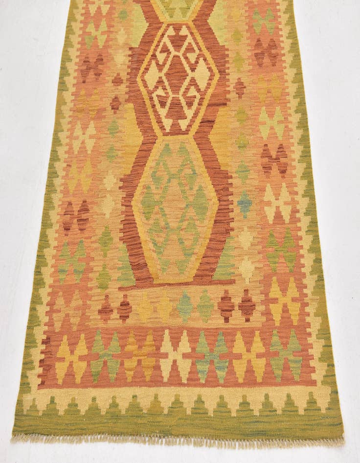 Detail image of  3' 3 x 5'  Hand Woven Kilim Waziri Wool Rug