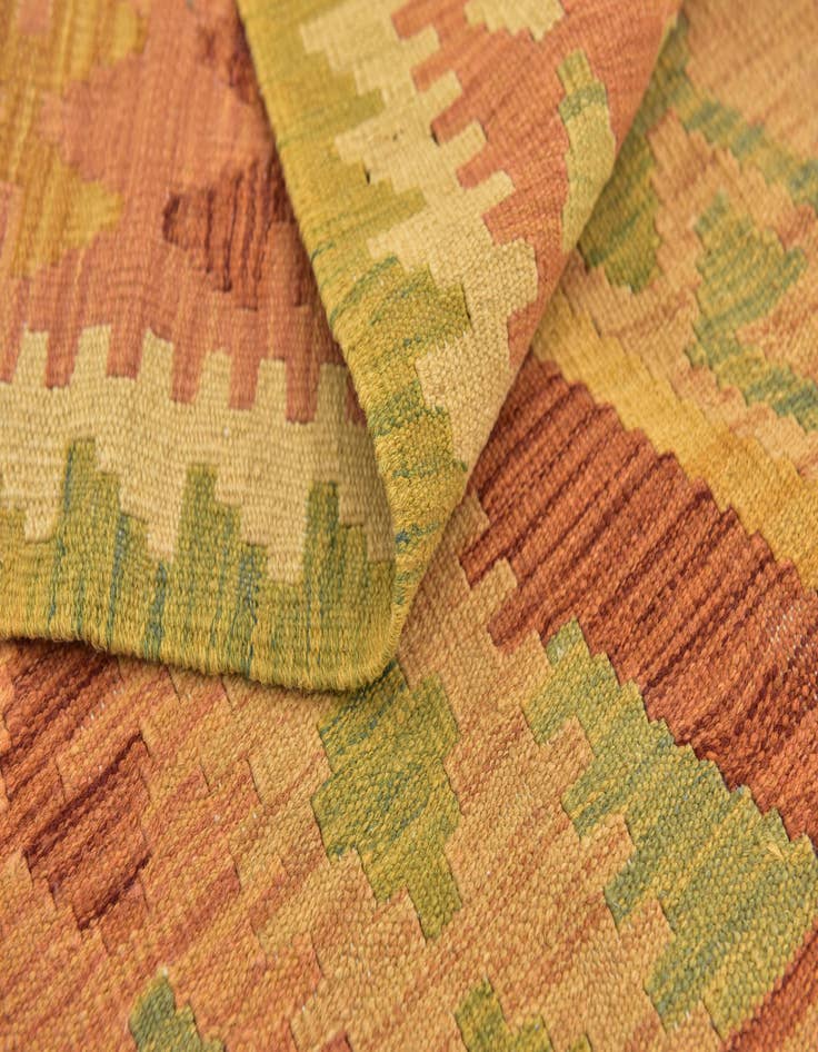 Detail image of  3' 3 x 5'  Hand Woven Kilim Waziri Wool Rug