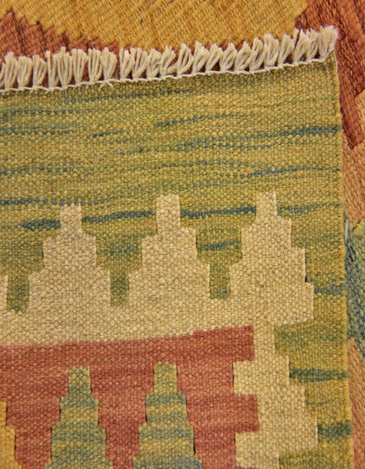 Detail image of  3' 3 x 5'  Hand Woven Kilim Waziri Wool Rug