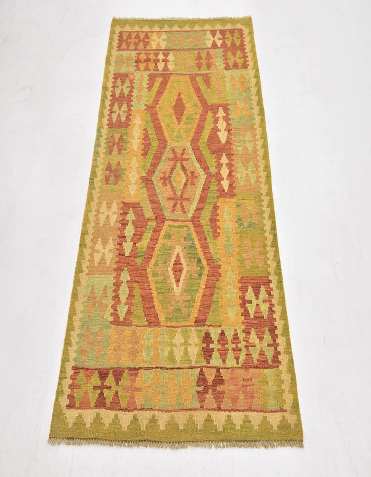 Detail image of  3' 2 x 5'  Hand Woven Kilim Waziri Wool Rug