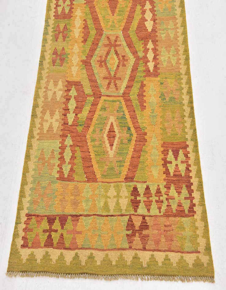 Detail image of  3' 2 x 5'  Hand Woven Kilim Waziri Wool Rug