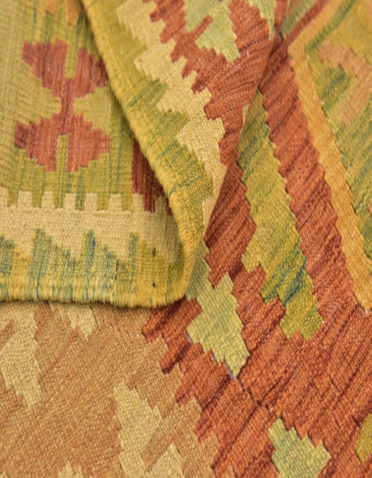 Detail image of  3' 2 x 5'  Hand Woven Kilim Waziri Wool Rug