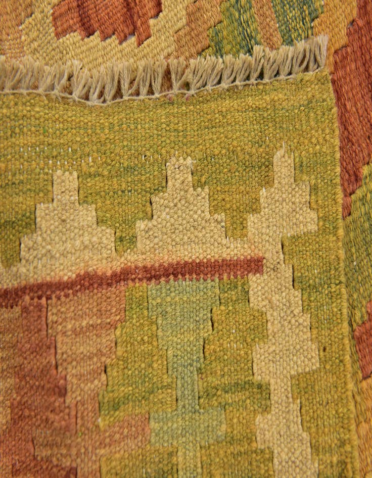 Detail image of  3' 2 x 5'  Hand Woven Kilim Waziri Wool Rug