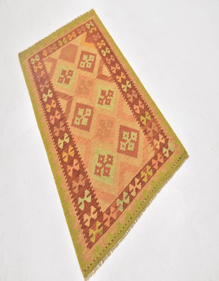 Detail image of  3' x 4' 10  Hand Woven Kilim Waziri Wool Rug