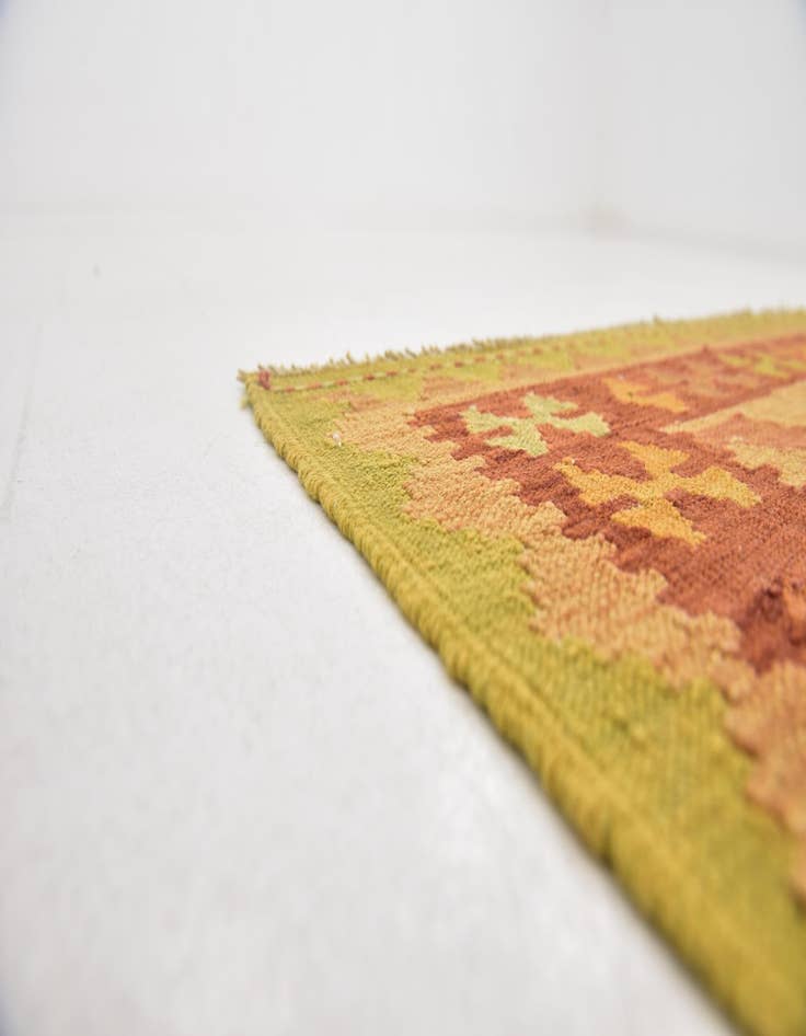 Detail image of  3' x 4' 10  Hand Woven Kilim Waziri Wool Rug