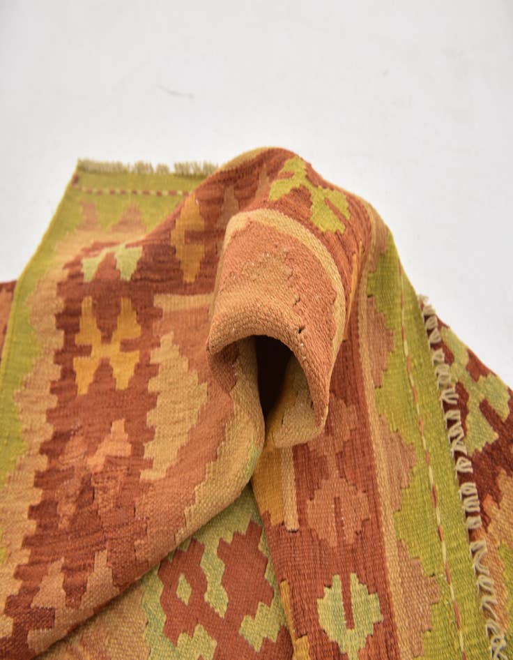 Detail image of  3' x 4' 10  Hand Woven Kilim Waziri Wool Rug