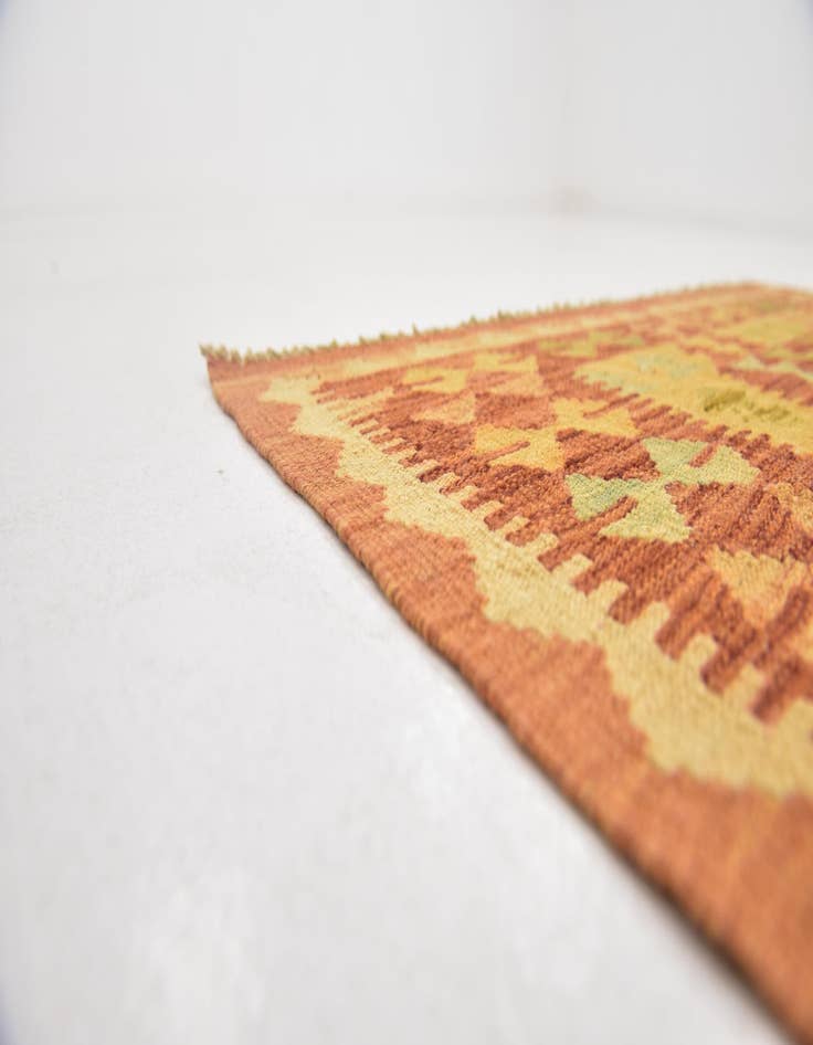 Detail image of  3' x 4' 10  Hand Woven Kilim Waziri Wool Rug