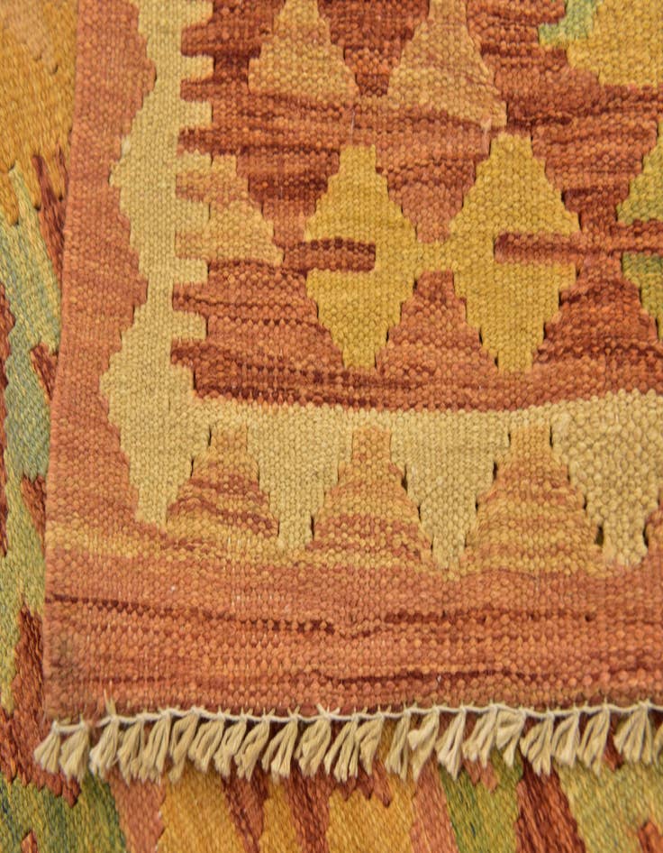 Detail image of  3' x 4' 10  Hand Woven Kilim Waziri Wool Rug