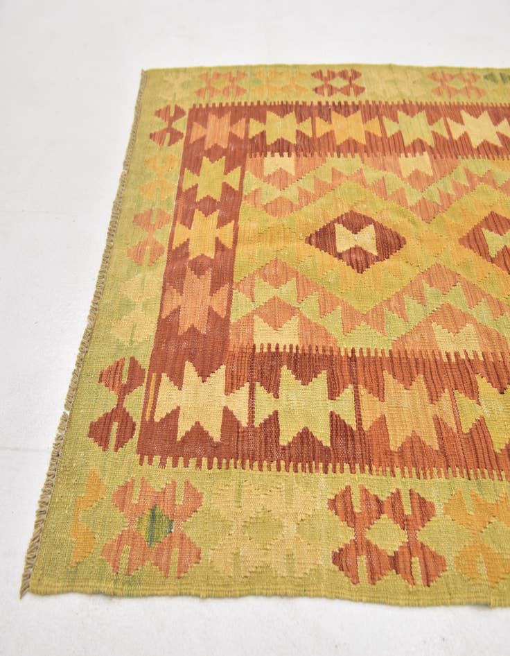 Detail image of  3' x 5'  Hand Woven Kilim Waziri Wool Rug