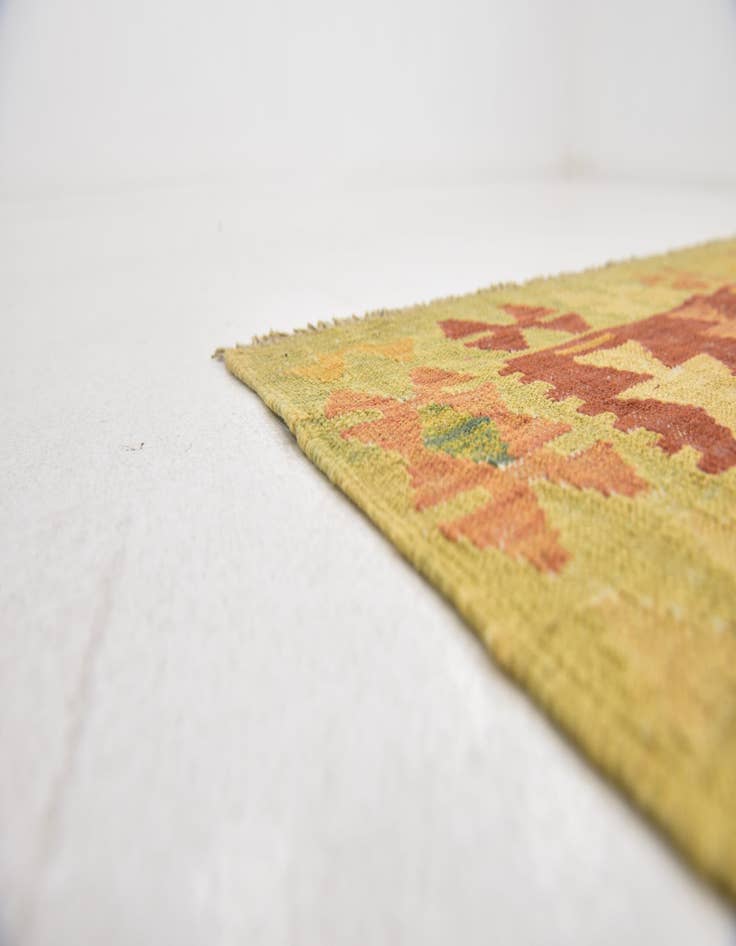Detail image of  3' x 5'  Hand Woven Kilim Waziri Wool Rug