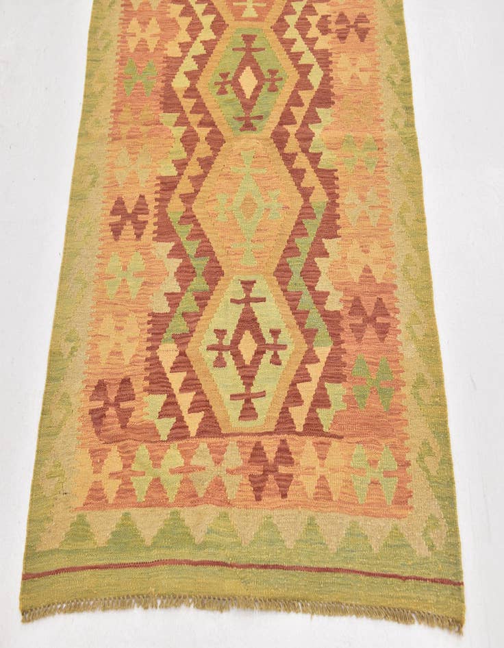 Detail image of  3' 3 x 5'  Hand Woven Kilim Waziri Wool Rug