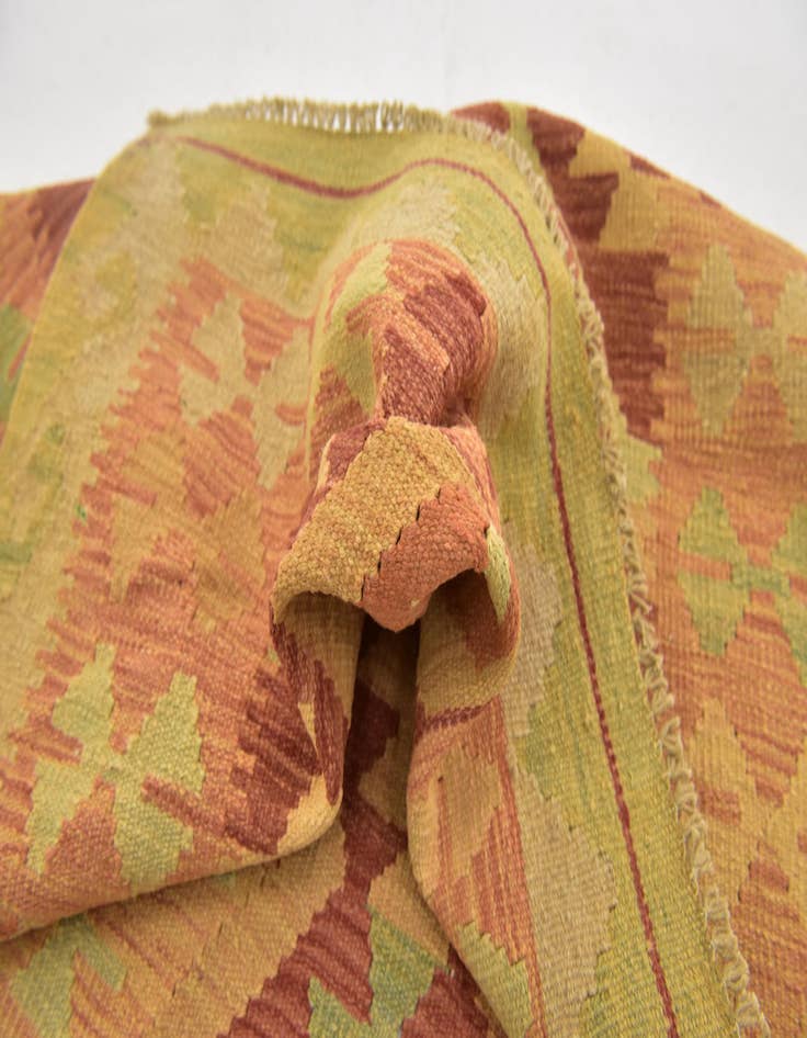 Detail image of  3' 3 x 5'  Hand Woven Kilim Waziri Wool Rug