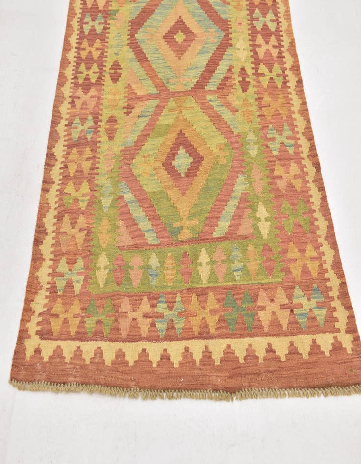 Detail image of  3' 2 x 5'  Hand Woven Kilim Waziri Wool Rug