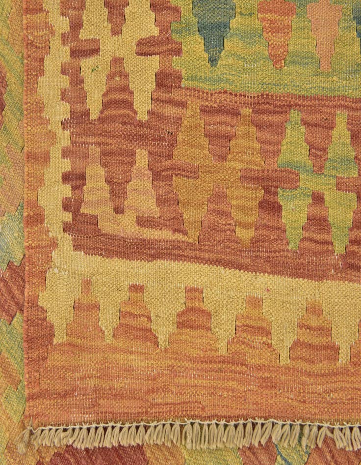 Detail image of  3' 2 x 5'  Hand Woven Kilim Waziri Wool Rug