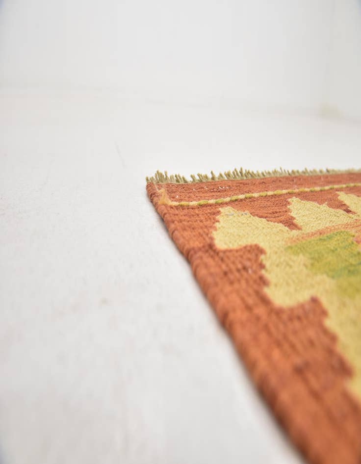 Detail image of  3' x 4' 10  Hand Woven Kilim Waziri Wool Rug