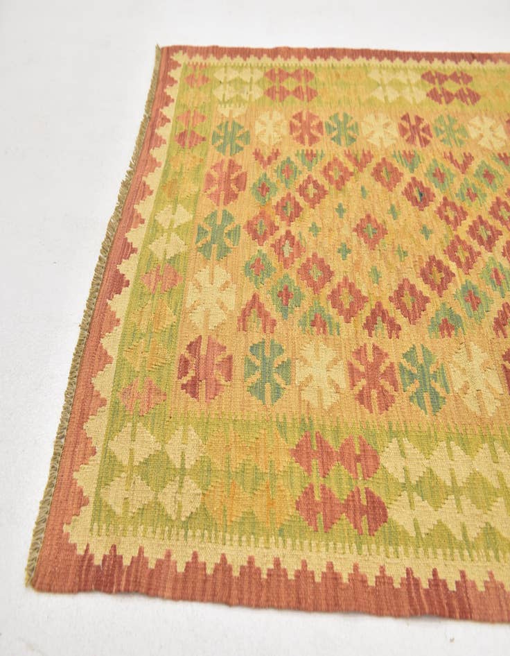 Detail image of  3' x 4' 8  Hand Woven Kilim Waziri Wool Rug