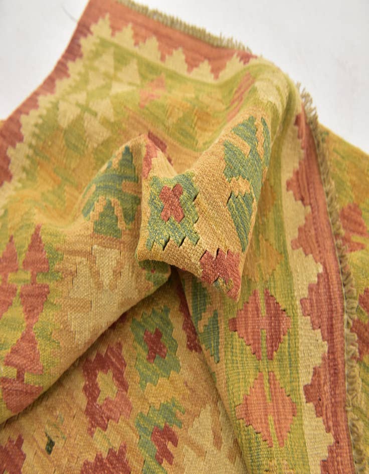 Detail image of  3' x 4' 8  Hand Woven Kilim Waziri Wool Rug