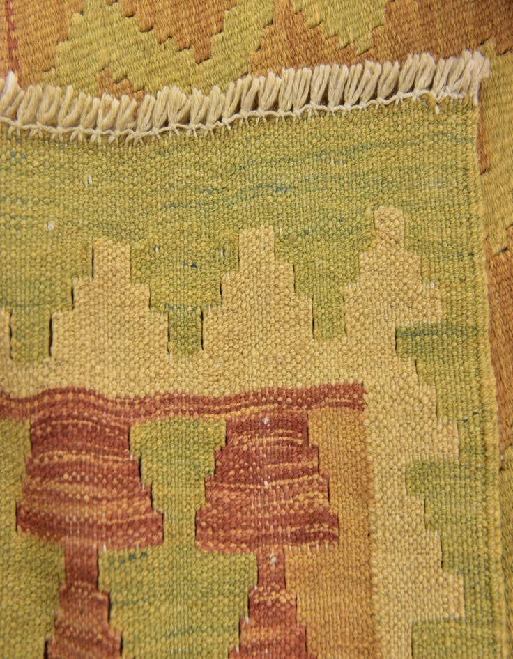 Detail image of  3' 2 x 5' 2  Hand Woven Kilim Waziri Wool Rug