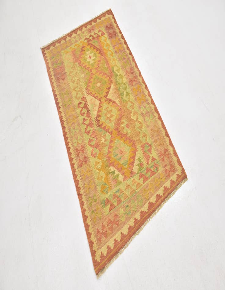 Detail image of  3' x 5'  Hand Woven Kilim Waziri Wool Rug