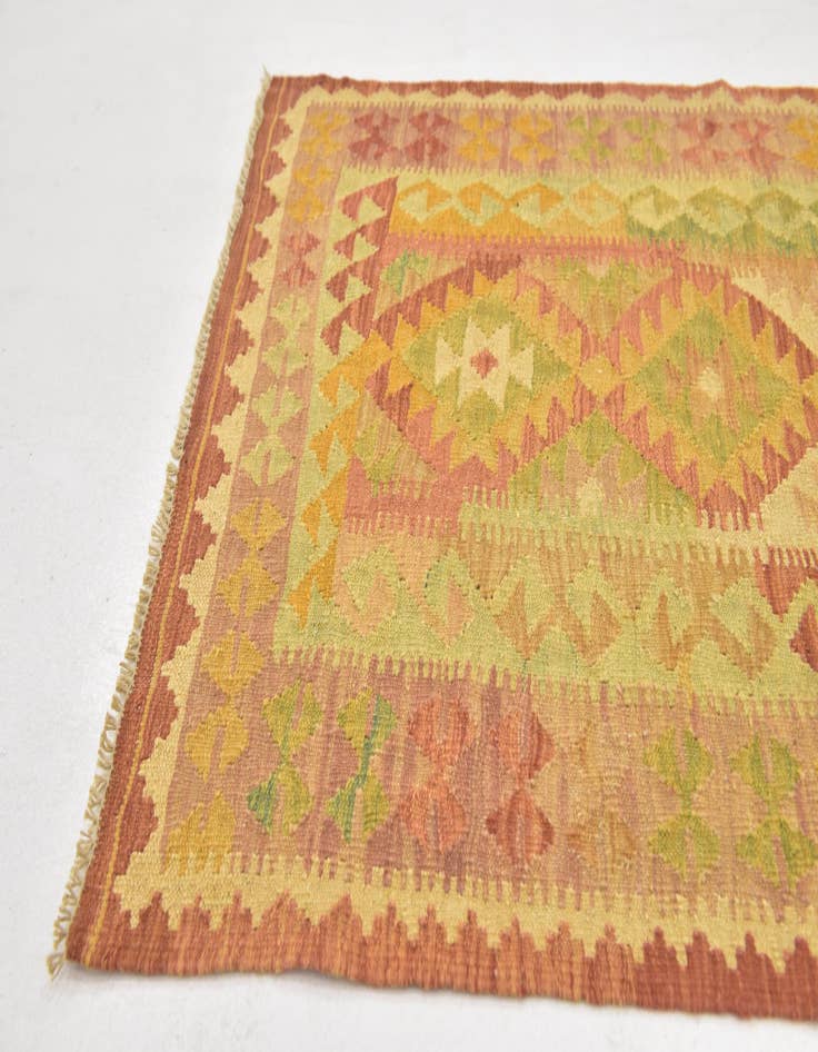 Detail image of  3' x 5'  Hand Woven Kilim Waziri Wool Rug