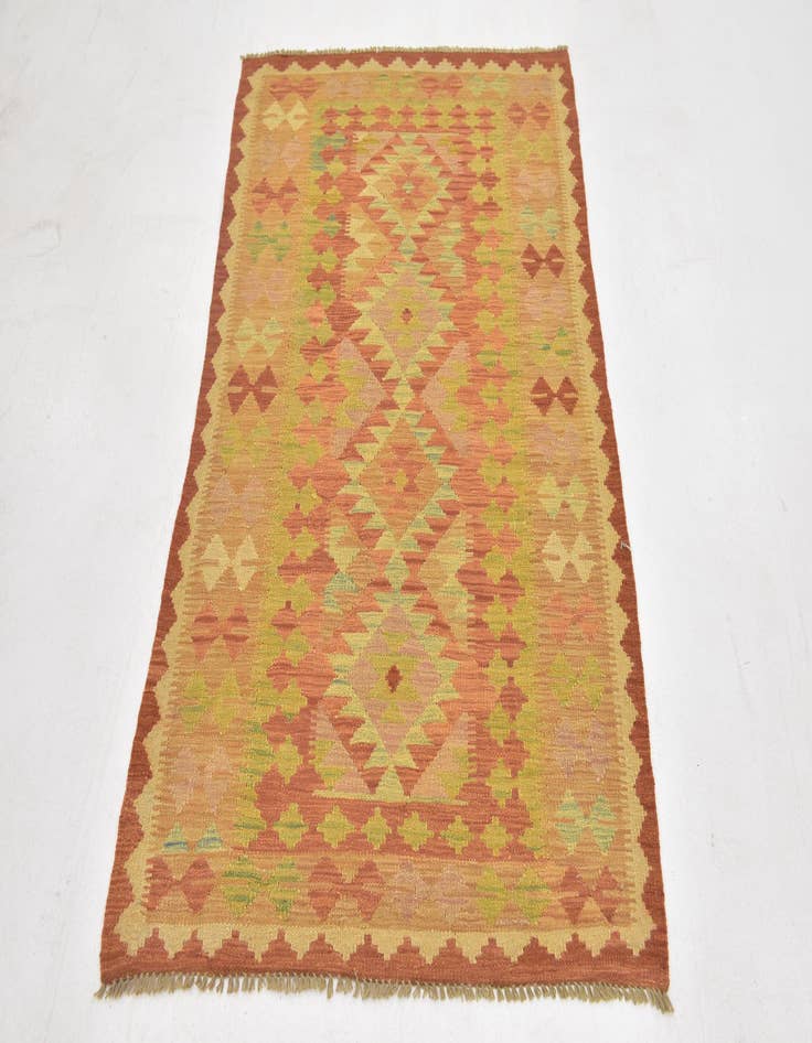 Detail image of  3' 3 x 5' 2  Hand Woven Kilim Waziri Wool Rug