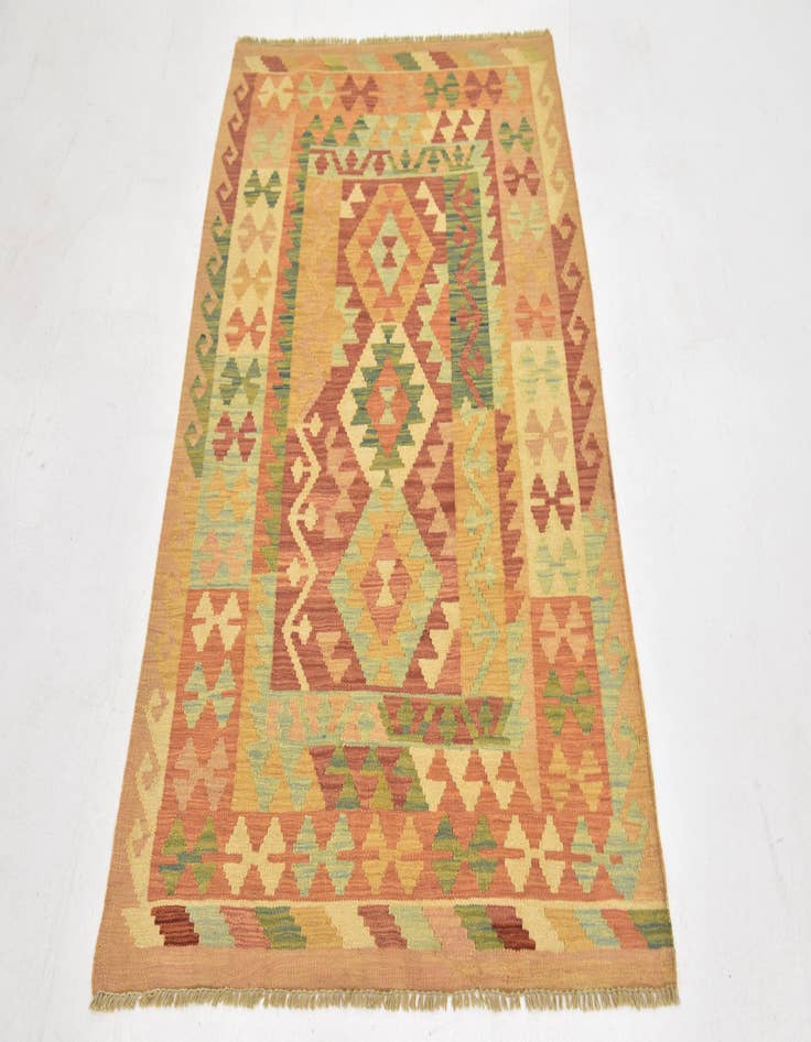 Detail image of  3' 2 x 4' 10  Hand Woven Kilim Waziri Wool Rug