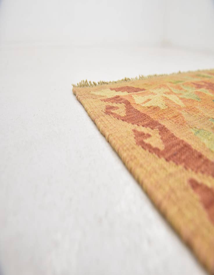 Detail image of  3' 2 x 4' 10  Hand Woven Kilim Waziri Wool Rug