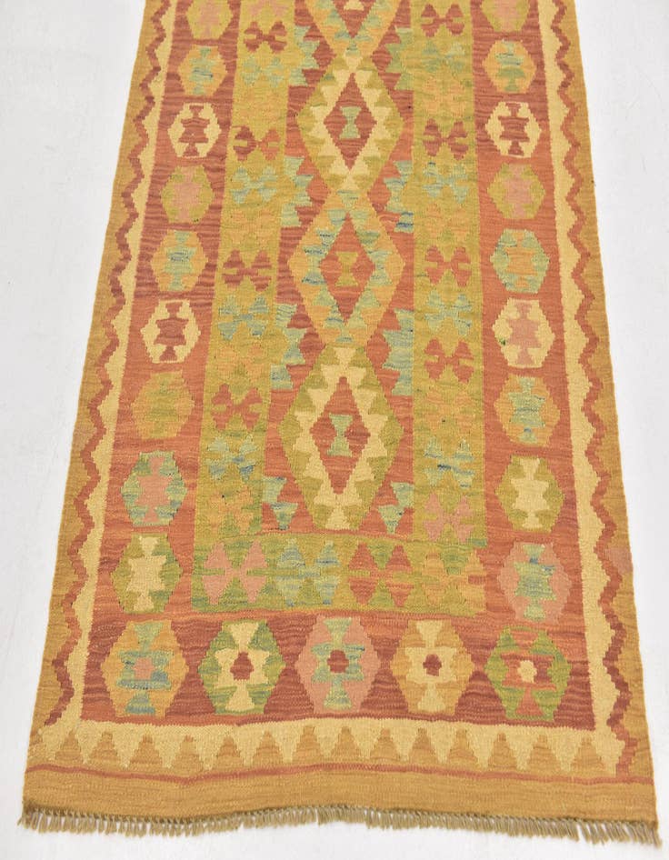 Detail image of  3' 2 x 5'  Hand Woven Kilim Waziri Wool Rug